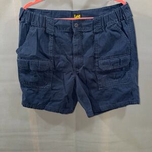 Lee Shorts Mens Sz 36 Blue Cargo Outdoor Hiking Casual Walking Flat Pocket Short